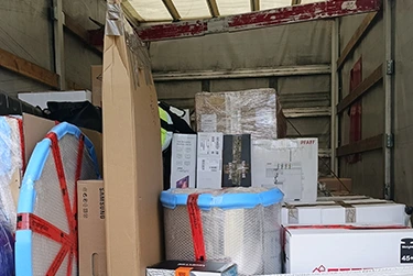 Packed moving goods